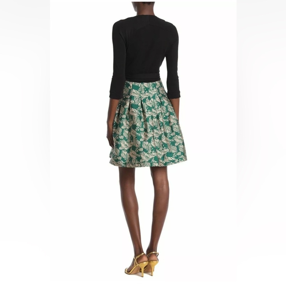 DVF Diane Von Furstenberg Jewel Wrap Dress SIZE:12 Arcadia Pine Black Green - Picture 2 of 8